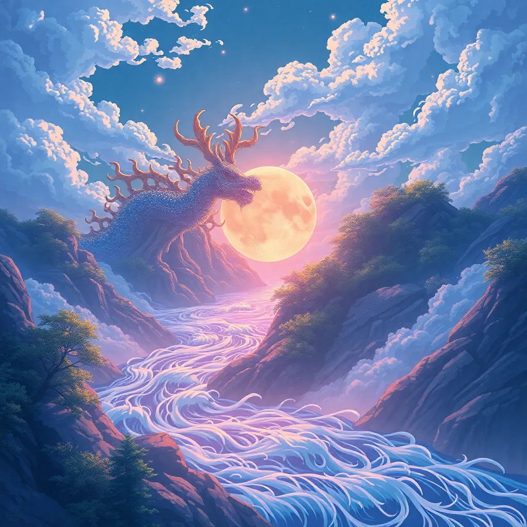 The Creation of the First Rivers: A Mythical Origin - Japanese Mythology
